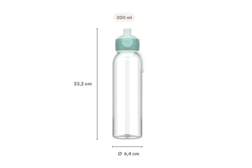 Bouteille Pop-Up Campus Mepal - Étanche et Réutilisable pour L'école et les Déplacements - Transparente - Sans BPA et La
