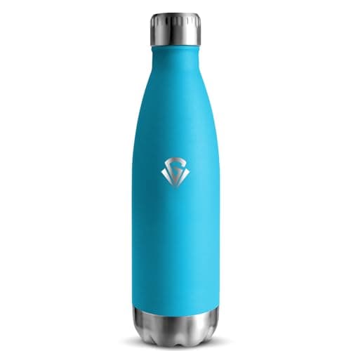 Grsta Gourde Isotherme - Gourde Enfant BPA-Free Anti-Fuite, 500ml pour École Campagne Voyage, 24h Froid & 12h Chaud, Ros — Bleu