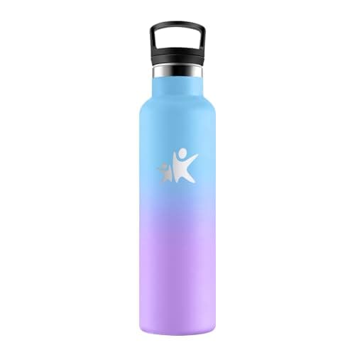 Gourde HoneyHolly Isotherme Enfant 500ML Anti-Fuite Isolation en Acier Inoxydable Réutilisable — Bleu Ciel & Violet - 750ml