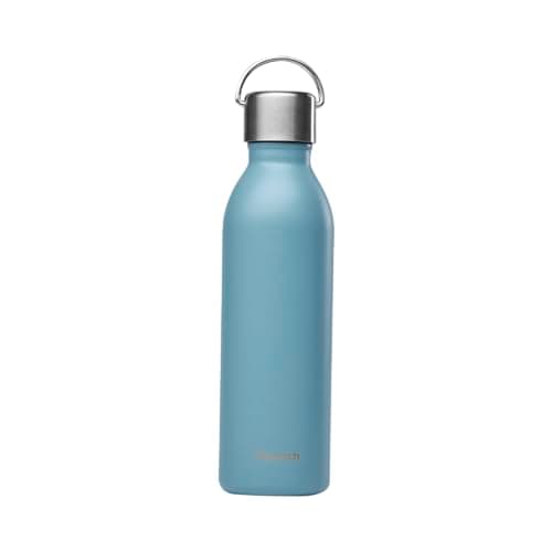 Qwetch Bouteille Isotherme Inox 600ml Active - Compacte et Sans BPA - Idéale pour Sport et Voyage — Bleu Acier