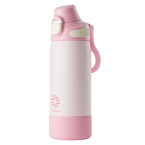 Bouteille Isotherme FJBottle Gourde 600ml/700ml/1L pour Sport et Voyage - Ouverture en Un Clic, Sans BPA, Bouteille Inox — Rose