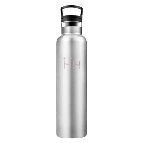 Bouteille Isotherme Acier Inoxydable 500ml Double Paroi, Étanche Réutilisable sans BPA avec Paille, pour Cyclisme Randon — Hh丨acier Inoxydable