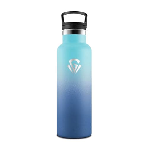 HoneyHolly Gourde Isotherme Anti-Fuite pour Enfants et Adultes 500ML, Réutilisable, Sans BPA, Acier Inoxydable à Double — Bleu Ciel & Bleu Foncé - 750 Ml