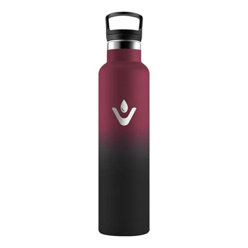 HoneyHolly Bouteille Isotherme 500ml, Gourde INOX à Double Paroi avec Paille, Réutilisable sans BPA, Anti-Fuite – Idéale — Rouge & Noir - 1000 Ml