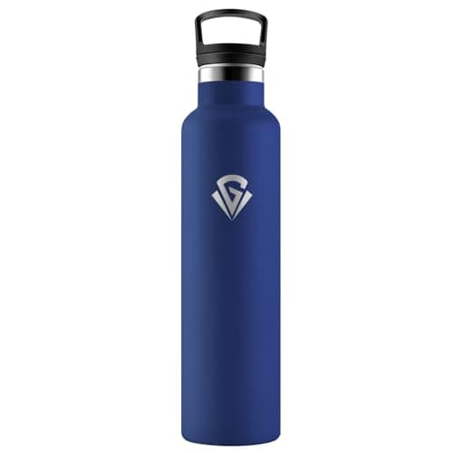 Gourde Isotherme Double Paroi 500ml, Bouteille Inox Étanche Sans BPA pour Enfants et Adultes, Idéale pour Bureau, Extéri — G丨bleu Foncé