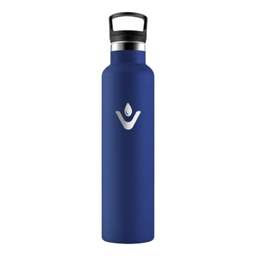 HoneyHolly Bouteille Isotherme 500ml, Gourde INOX à Double Paroi avec Paille, Réutilisable sans BPA, Anti-Fuite – Idéale — Bleu Foncé - 1000 Ml