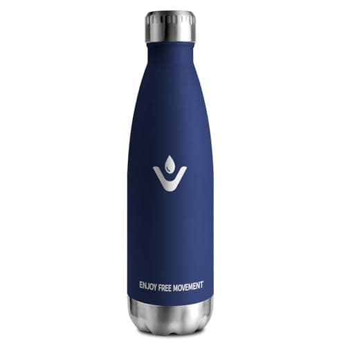 Goutte Isotherme Réutilisable 500ml, Inox Double Paroi Sans BPA, Bouteille Étanche Idéale pour Enfants et Adultes - Bure — Bleu Foncé