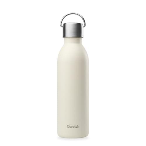 Qwetch Bouteille Isotherme Inox 600ml Active - Compacte et Sans BPA - Idéale pour Sport et Voyage — Sable
