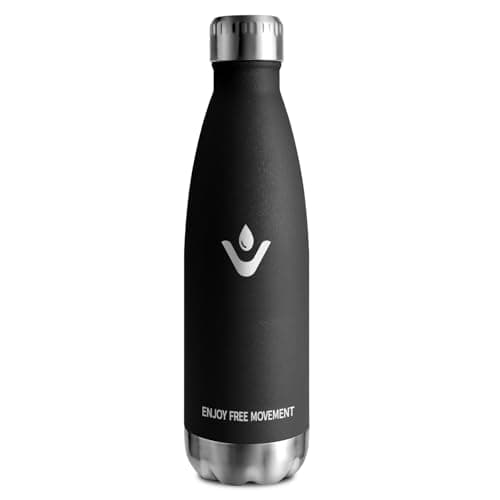 Goutte Isotherme Réutilisable 500ml, Inox Double Paroi Sans BPA, Bouteille Étanche Idéale pour Enfants et Adultes - Bure — Noir