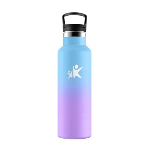 Gourde HoneyHolly Isotherme Enfant 500ML Anti-Fuite Isolation en Acier Inoxydable Réutilisable — Bleu Ciel & Violet - 500ml