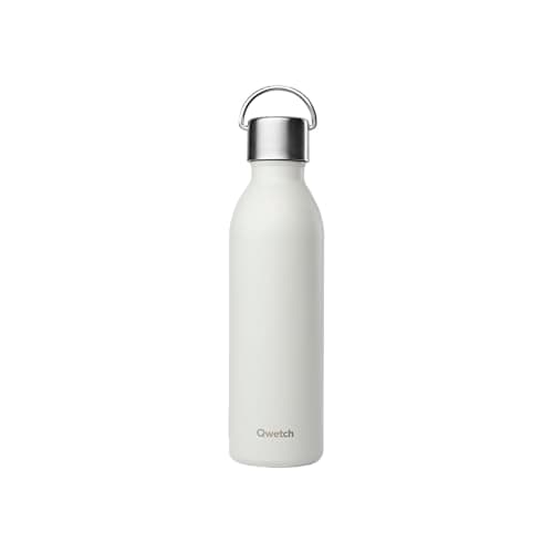 Qwetch Bouteille Isotherme Inox 600ml Active - Compacte et Sans BPA - Idéale pour Sport et Voyage — Gris