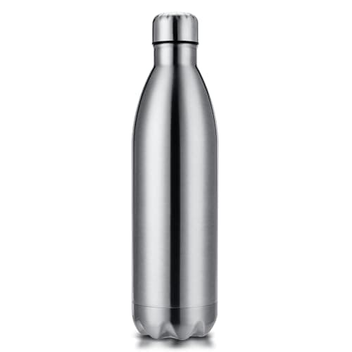 Gourde Inoxydable Isotherme Réutilisable 500ml Fleurs Rouge — Argent