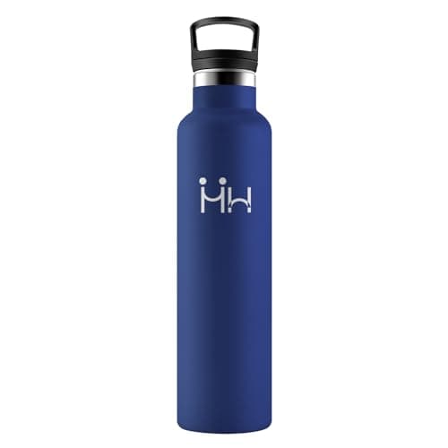Bouteille Isotherme Acier Inoxydable 500ml Double Paroi, Étanche Réutilisable sans BPA avec Paille, pour Cyclisme Randon — Bleu Foncé