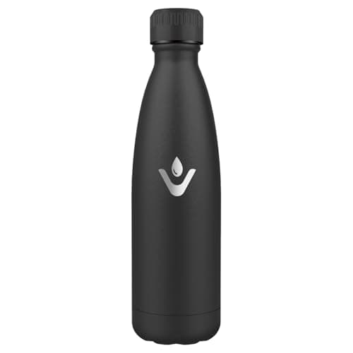 Gourde Enfant HoneyHolly Acier Inoxydable 18/8 Bleu Foncé Étanche Double Isolation Pour Camping Écoles Gymnases — Noir - 750ml