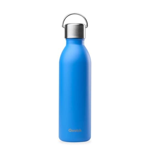 Qwetch Bouteille Isotherme Inox 600ml Active - Compacte et Sans BPA - Idéale pour Sport et Voyage — Bleu Azur