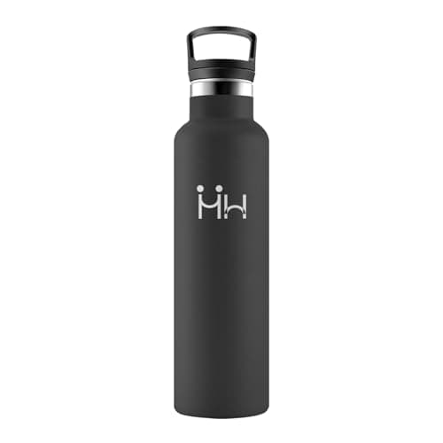 Gourde Enfant Honeyholly 500Ml BPA-Free Isotherme Réutilisable Campagne Eco-Ecole Gymnase — Noir - 750ml