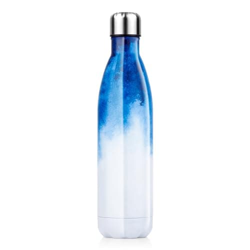 Lalafancy Bouteille d'eau en Acier Inoxydable Sans BPA pour Outdoor & Travail - Thermos Double Paroi 24h Froid & 12h Cha — Encre Bleu-750ml