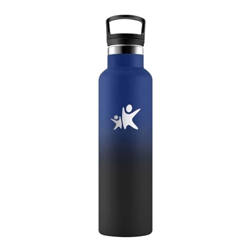 Gourde HoneyHolly Isotherme Enfant 500ML Anti-Fuite Isolation en Acier Inoxydable Réutilisable — Bleu Foncé & Noir - 750ml
