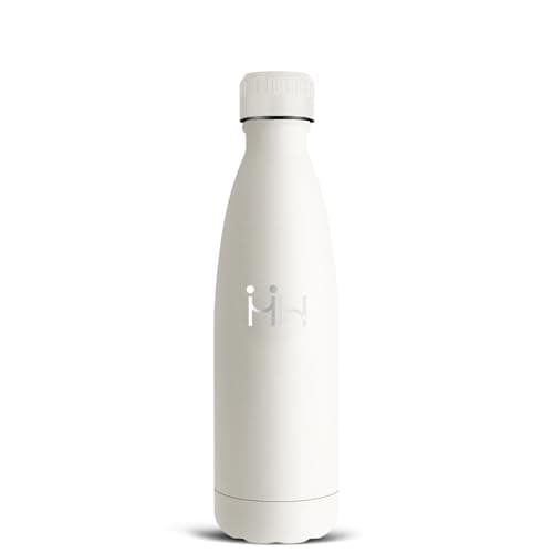 Gourde Isotherme Inox 500ml Anti Fuite pour École et Voyage — Blanc Cassé