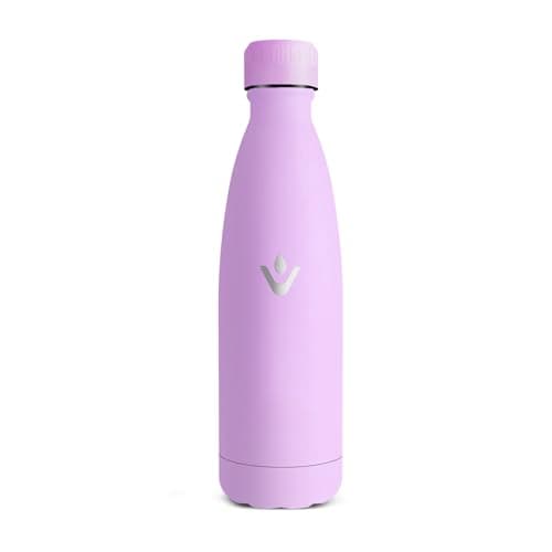 Gourde Enfant HoneyHolly Acier Inoxydable 18/8 Bleu Foncé Étanche Double Isolation Pour Camping Écoles Gymnases — Violet Clair - 500ml
