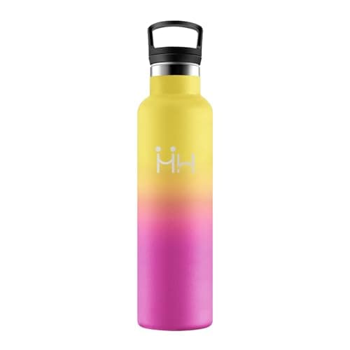 Bouteille Inox Étanche et Réutilisable pour Randonnée et Jogging — Hh丨jaune + Rose Barbie
