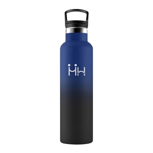 Bouteille Inox Étanche et Réutilisable pour Randonnée et Jogging — Hh丨bleu Foncé + Noir