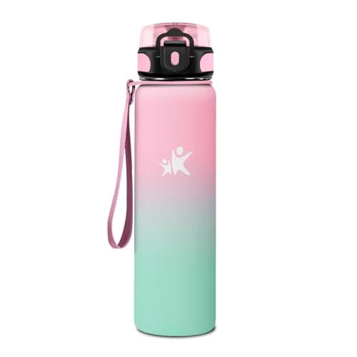 KollyKolla Isotherme 500ml, Gourde Inox sans BPA pour Enfant & Adulte, École et Outdoor Anti Fuite — Kk丨rose + Vert Macaron