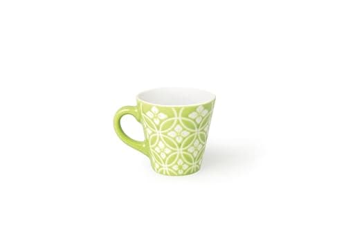 Etnika Tasse à Café en Porcelaine Bleu Clair 90 ml, 6,2 x 6,2 x 6 cm, Correspond à la Taille Standard pour Bureau et Mai — Vert