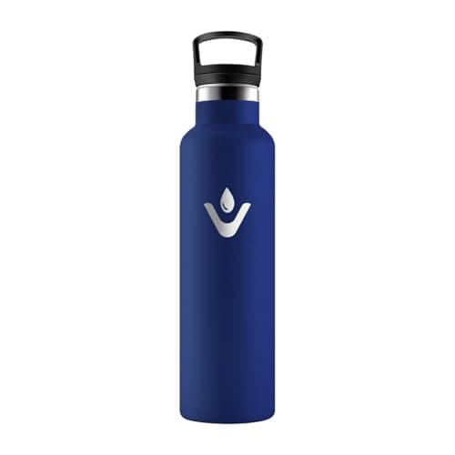 HoneyHolly Bouteille Isotherme 500ml, Gourde INOX à Double Paroi avec Paille, Réutilisable sans BPA, Anti-Fuite – Idéale — Bleu Foncé - 750 Ml