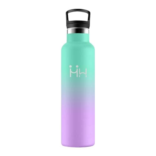 Bouteille Inox Étanche et Réutilisable pour Randonnée et Jogging — Hh丨lac Vert + Violet
