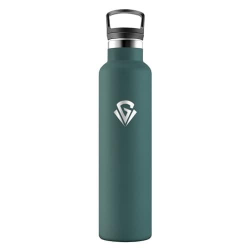 HoneyHolly Bouteille Isotherme en Acier Inoxydable 500ml pour Enfants et Adultes - Isolation Anti-Fuite et Sans BPA — Vert Kaki - 1000ml