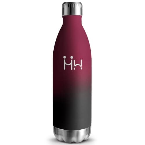 Gourde Isotherme HoneyHolly 500ML Inox sans BPA pour Sport et Outdoor — Bordeaux & Noirs - 1000ml