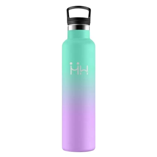 Bouteille Inox Étanche et Réutilisable pour Randonnée et Jogging — Lac Vert + Violet