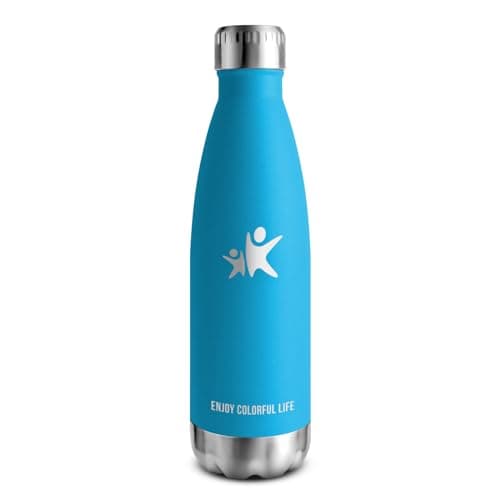 Gourde Inox Isotherme Double Paroi sans BPA - 350/500/650/750ml, Bouteille Étanche Anti-Fuite pour Sport, Gym & École (K — Neuf | Bleu Ciel
