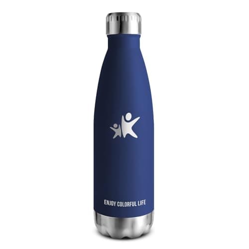 Gourde Inox Isotherme Double Paroi sans BPA - 350/500/650/750ml, Bouteille Étanche Anti-Fuite pour Sport, Gym & École (K — Neuf | Bleu Foncé