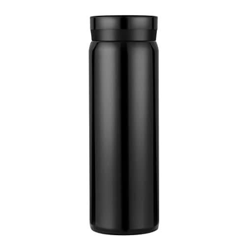 Petite Gourde Isotherme Noir - Garde 12H Chaud & 6H Froid, Thermos Isolée pour Boissons Chaudes et Froides, Idéale Pour — Noir