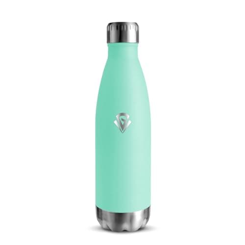 Grsta Gourde Isotherme - Gourde Enfant BPA-Free Anti-Fuite, 500ml pour École Campagne Voyage, 24h Froid & 12h Chaud, Ros — Vert