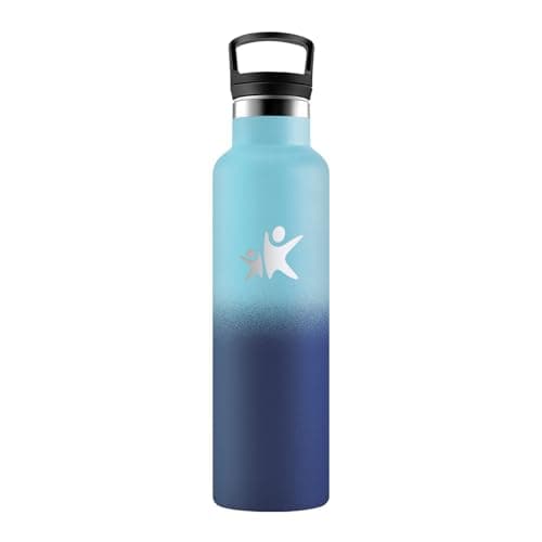 Gourde HoneyHolly Isotherme Enfant 500ML Anti-Fuite Isolation en Acier Inoxydable Réutilisable — Bleu Ciel & Bleu Foncé - 750ml