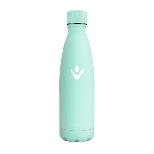 Bouteille Isotherme Inox 500ml pour Sport et Voyage Étanche et Réutilisable, Gourde Métal Woman and Man — Bleu-vert