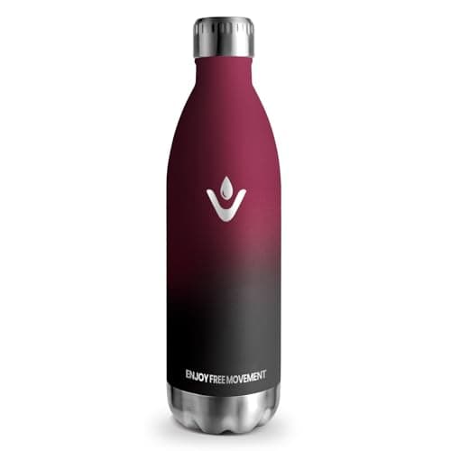 Gourde Isotherme Inox 1000ML pour Boissons Chaudes et Froides - Bouteille Double Mur Étanche Sans BPA — Rouge & Noir - 1000ml