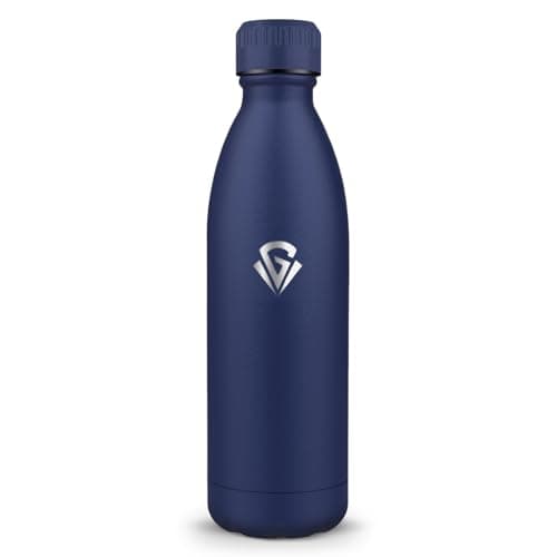 Gourde Isotherme Inox 1000ML pour Boissons Chaudes et Froides - Bouteille Double Mur Étanche Sans BPA — Bleu Foncé - 1000ml