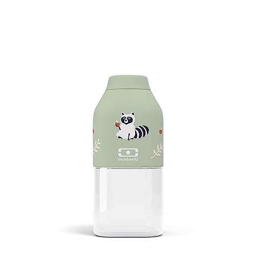 Monbento - Bouteille Eau Réutilisable MB Positive S Rose 330ml - Gourde Enfant Idéale pour École et Pique-Nique Sans BPA — Vert Raccoon