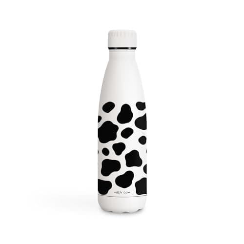 Gourde Inoxydable KollyKolla Isotherme 500ml Impression 3D Sans BPA Reutilisable Enfant Adulte Sport Bureau — 500ml Taches de Vache