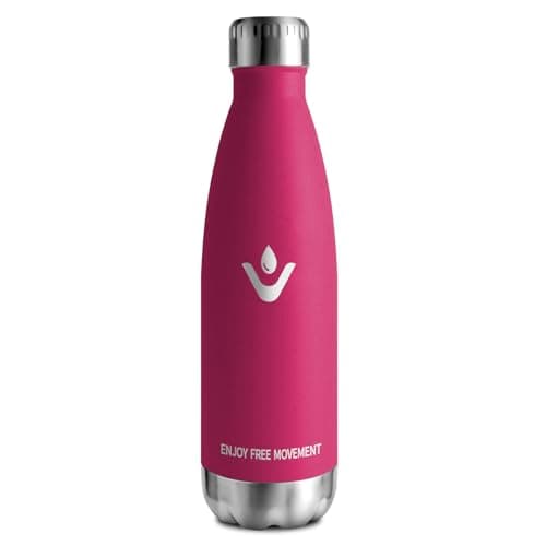 Goutte Isotherme Réutilisable 500ml, Inox Double Paroi Sans BPA, Bouteille Étanche Idéale pour Enfants et Adultes - Bure — Rouge Rosé