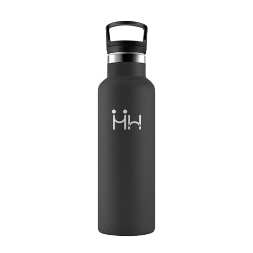 Gourde Enfant Honeyholly 500Ml BPA-Free Isotherme Réutilisable Campagne Eco-Ecole Gymnase — Noir - 500ml