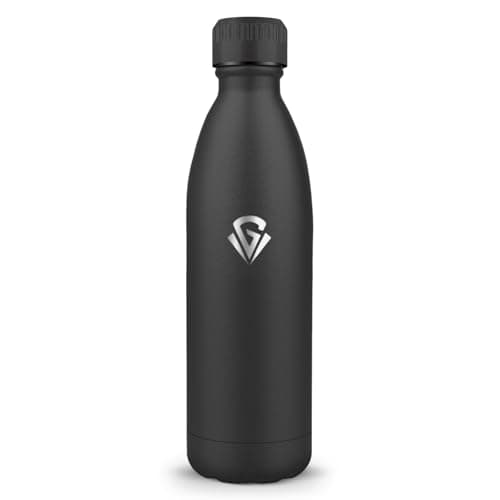 Gourde Isotherme Inox 1000ML pour Boissons Chaudes et Froides - Bouteille Double Mur Étanche Sans BPA — Noir - 1000ml