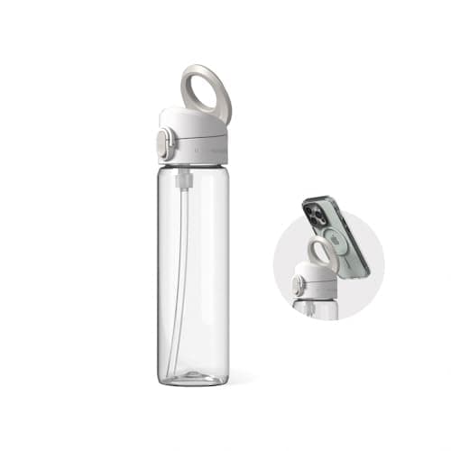 RhinoShield AquaStand Gourde Magnétique 800ml Étanche Légère pour Sport MagSafe Compatible, Gourde en Tritan avec Boucho — Clear