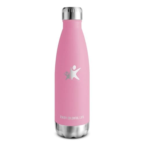 Gourde Inox Isotherme Double Paroi sans BPA - 350/500/650/750ml, Bouteille Étanche Anti-Fuite pour Sport, Gym & École (K — Neuf | Rose