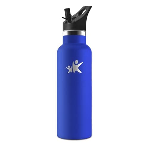 HoneyHolly Gourde Isotherme 500 ML, Gourde INOX Anti-Fuite avec Paille + Isolation sous Vide, Bouteille d'eau sans BPA R — Bleu Roi - 750 Ml