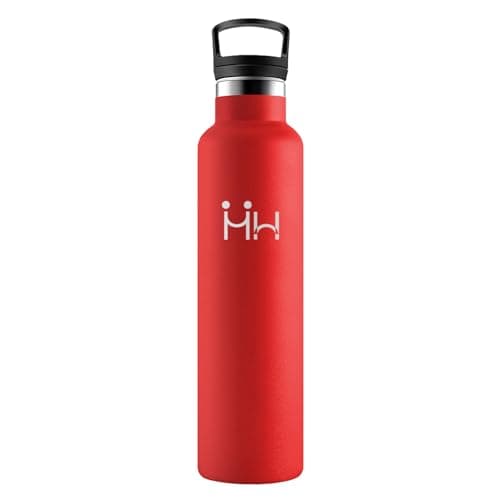 Bouteille Isotherme Acier Inoxydable 500ml Double Paroi, Étanche Réutilisable sans BPA avec Paille, pour Cyclisme Randon — Hh丨rouge Éclatant